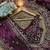 Wine Color embroidery sequence work chiffon Saree