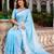  aqua blue handloom cotton tissue saree