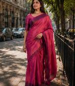  pink handloom cotton tissue saree