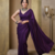 Designer Solid Fandy Satin Saree With Unstitched  Blouse piece