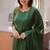 Green embroidered  vertical cotton straight kurti pant dupatta set
