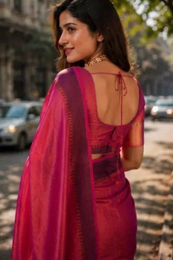  pink handloom cotton tissue saree