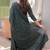 Cobalt embroidered  vertical cotton straight kurti pant dupatta set