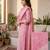 Pink jaquard pure cotton straight kurti pant dupatta set