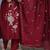 Maroon embroidered  vertical cotton straight kurti pant dupatta set