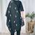 Morpich embroidered  vertical cotton straight kurti pant dupatta set