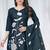 Morpich embroidered  vertical cotton straight kurti pant dupatta set