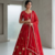 Red Bridal Lehenga Choli with Golden Embroidery & Dupatta