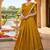 Mustard Viscose Georgette Zari Weaving Border With all over Chex with Hand dying Lehenga Choli with Dupatta