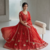 Red Bridal Lehenga Choli with Golden Embroidery & Dupatta