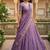 Lavender Viscose Georgette Zari Weaving Border With all over Chex with Hand dying Lehenga Choli with Dupatta