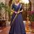 Blue Viscose Georgette Zari Weaving Border With all over Chex with Hand dying Lehenga Choli with Dupatta