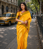  yellow handloom cotton tissue saree