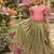 Space silk elephant mission embroidered work kids lehenga choli set