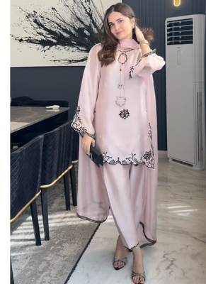 Baby pink embroidery crep farshi salwar 3