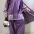 Purple embroidery crep full stitched farshi salwar
