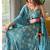 Aqua blue embroidery faux georgette full stitched anarkali suit