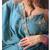 Aqua blue embroidery faux georgette full stitched anarkali suit
