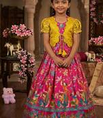 Designer viscose natural crepe position with kalamkari work gown koti