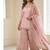 Baby pink embroidery  fandy silk full stitched sharara palazzo
