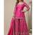 Rani pink embroidery  fandy silk full stitched sharara palazzo