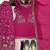 Rani pink embroidery  fandy silk full stitched sharara palazzo