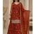 Orange  embroidery  fandy silk full stitched sharara palazzo