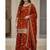 Orange  embroidery  fandy silk full stitched sharara palazzo