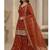 Orange  embroidery  fandy silk full stitched sharara palazzo