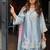 Sky blue embroidery  fandy silk full stitched farshi salwar