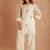 Off white embroidery  cotton silk full stitched farshi salwar