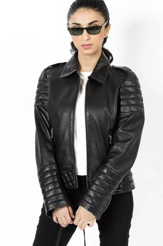 women's brown lambskin leather biker jacket classic moto zip style premium premium