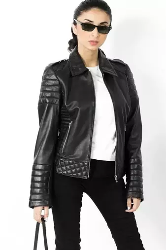 women's brown lambskin leather biker jacket classic moto zip style premium premium