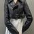 Women’s real soft lambskin leather jacket black short motorcycle biker stylish slim fit