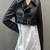 Women’s real soft lambskin leather jacket black short motorcycle biker stylish slim fit