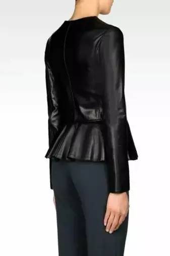 women's black lambskin leather biker jacket classic moto zip style authentic timeless