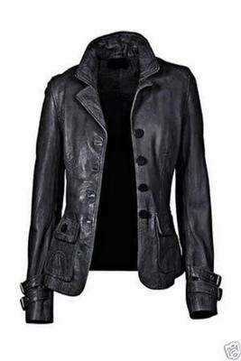 women's black lambskin leather jacket classic zip up style authentic 1