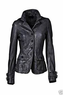 women's black lambskin leather jacket classic zip up style authentic 2
