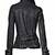 Women’s black leather short jacket cropped slim fit classic style coat