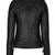 Women’s black leather short jacket cropped slim fit classic style coat