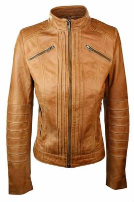 women's black lambskin leather biker jacket classic moto zip style authentic distinctive 1