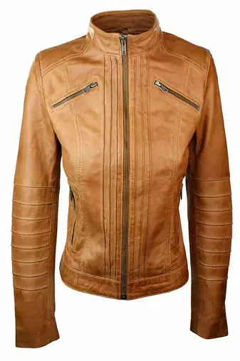 women's black lambskin leather biker jacket classic moto zip style authentic distinctive