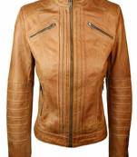Women’s blue & black genuine leather biker jacket slim fit zip-up motorcycle coat