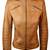 Women’s blue & black genuine leather biker jacket slim fit zip-up motorcycle coat