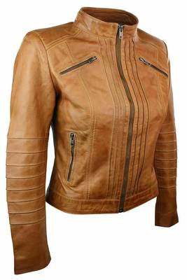 women's black lambskin leather biker jacket classic moto zip style authentic distinctive 3