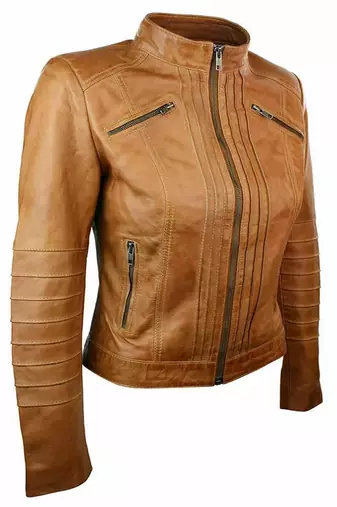 women's black lambskin leather biker jacket classic moto zip style authentic distinctive