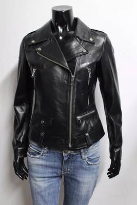 women's brown suede leather biker jacket fringed western design modern 1