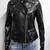 Women’s brown suede leather fringe design  biker jacket slim fit