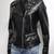 Women’s brown suede leather fringe design  biker jacket slim fit