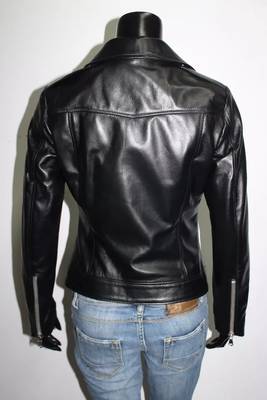 women's brown suede leather biker jacket fringed western design modern 3